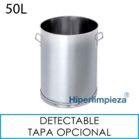 Bidón detectable acero inox base reforzada 50L
