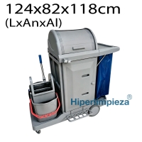Carro de limpieza Nox con cubo doble y tapa 1