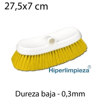 Cepillo curvado suave para flujo de agua amarillo