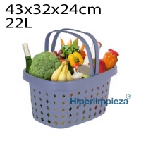 Cesta de la compra PP 22L 43x32x24cm azul