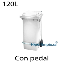 Contenedor basura 120L blanco con pedal