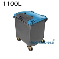 Contenedor de basura 1100L MOD2015 doble tapa azul