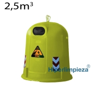 Contenedor gran volumen 2,5m3 fondo cónico amarillo 1