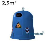 Contenedor gran volumen 2,5m3 fondo cónico azul 1