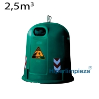 Contenedor gran volumen 2,5m3 fondo cónico verde 1