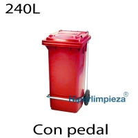 Contenedores de basura 240 Lts Con pedal rojo