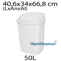 Cubo 50 L con tapa basculante blanco