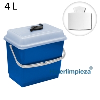 Cubo con tapa 4 litros azul para bayetas 1