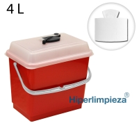 Cubo con tapa 4 litros rojo para bayetas 1