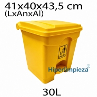 Cubo de Basura Corlan 30 L con Pedal Amarillo 1