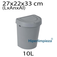 Cubo papelera basculante media luna 10L plata 1
