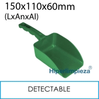 Cuchara de mano 0,35L detectable alimentaria verde