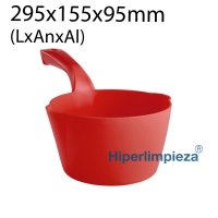 Cucharón 1L apto para industria alimentaria rojo