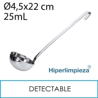 Cucharón detectable acero inox 25mL 4,5x22cm