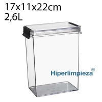Envase rectangular hermético 2,6L 17x11x22cm