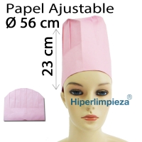 Gorros desechables cocinero papel HL rosa 100uds 1