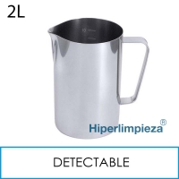 Jarra detectable acero inox graduada espejo 2L