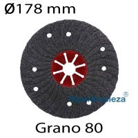 Lija semiflexible plana diámetro 178mm grano 80