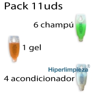 Pack 11uds champú-gel-acondicionador 225ml Outlet nº2