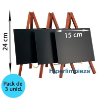 Pack de 3 pizarras caballete de mesa caoba 24x15cm 1