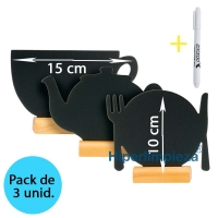 Pack de 3 pizarras de mesa mix madera 10x15cm 1