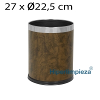 Papelera carcasa única redonda 10L marrón 22,5x27 cm 1