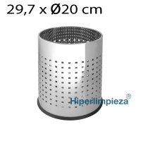 Papelera carcasa única redonda 10L perforada 20x29,7 cm 1