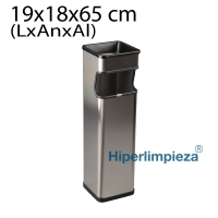 Papelera cenicero inox 20L 19x18x65cm