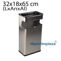 Papelera cenicero inox 40L 32x18x65cm
