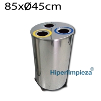 Papelera de reciclaje circular 3 bocas HL4000