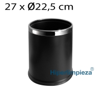 Papelera doble carcasa redonda 10L negra 22,5x27 cm 1