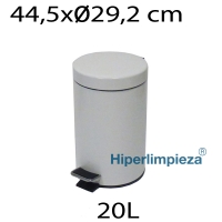 Papelera metálica pedal blanca 20L 44,5x29,2cm