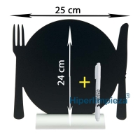 Pizarra de mesa plato aluminio 24x25cm 1