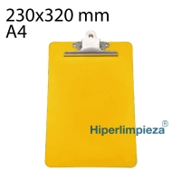Portafolios detectable A4 vertical pinza inox amarillo