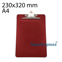 Portafolios detectable A4 vertical pinza inox rojo