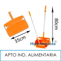 Recogedor cerrado con cepillo 350x160mm alimentaria naranja 1
