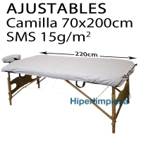 Sábanas desechables ajust SMS 95x220cm 20x5 uds