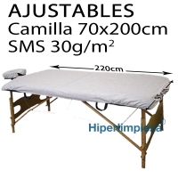 Sábanas desechables ajust. SMS 30gr 95x220cm 100uds