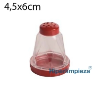 Salero de mesa facetas PS 4,5x6cm rojo