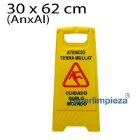 Señal suelo mojado Anonima Castellano Catalan