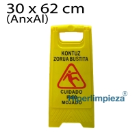 Señal suelo mojado Anonima Castellano Euskera