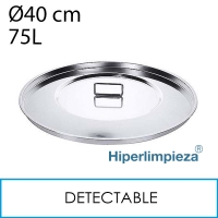 Tapa bidón detectable acero inox base reforzada 75L