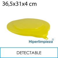 Tapa cubo 12 litros detectable alimentaria amarillo