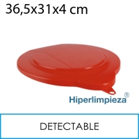 Tapa cubo 12 litros detectable alimentaria rojo