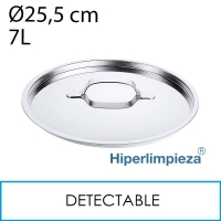 Tapa cubo detectable inox satinado graduado 7L