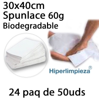 Toallas desechables 30x40cm spunlace bio 1200uds