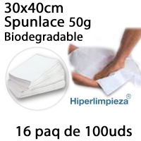 Toallas desechables 30x40cm spunlace bio 1600uds