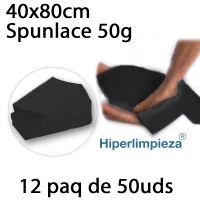 Toallas desechables 40x80cm spunlace negras 600uds