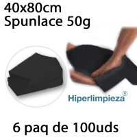 Toallas desechables 40x80cm spunlace negro 600uds