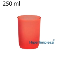 Vaso redondeado PP 250ml 7x9cm rojo